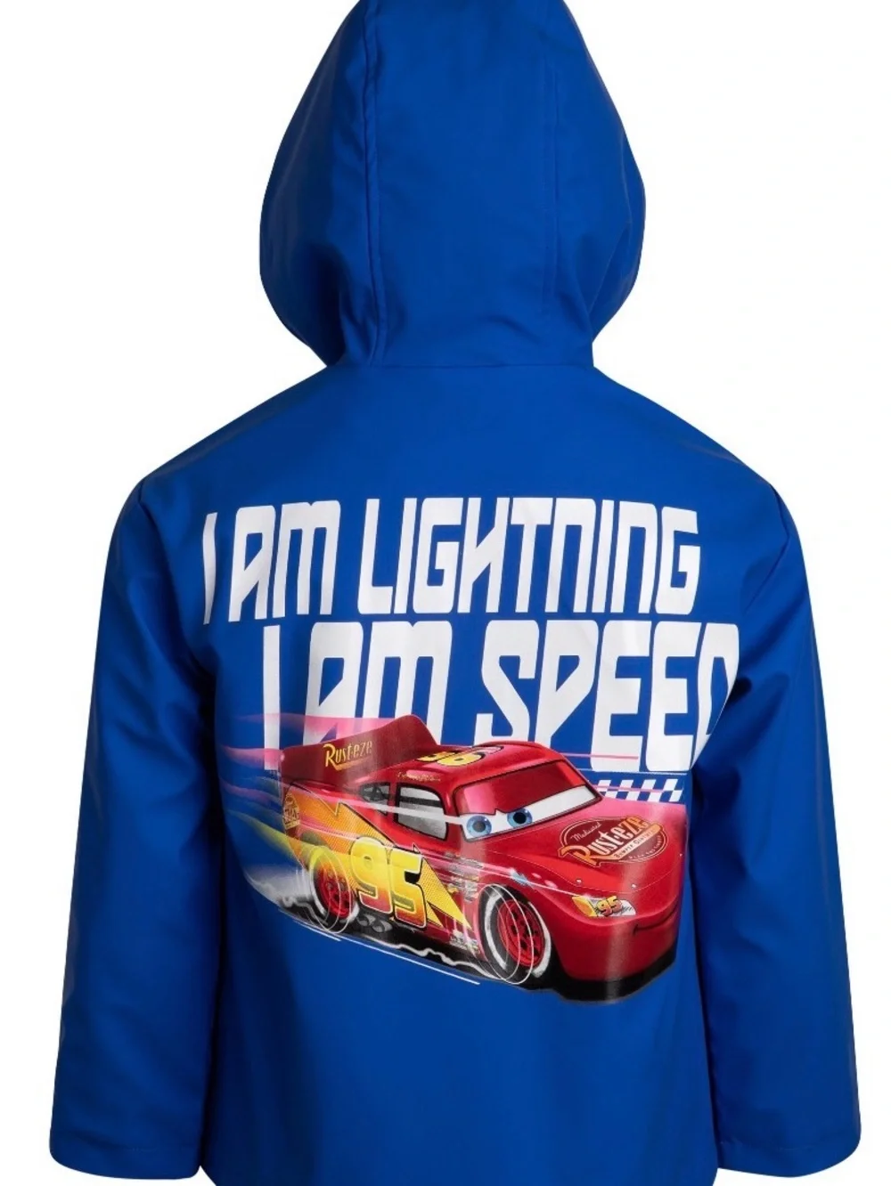 NWT: Disney CARS™ design Rain Jacket-Lightning McQueen Blue Hooded. Size: 2T